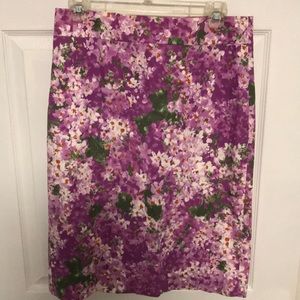 JCrew Hydrangea Print Pencil Skirt